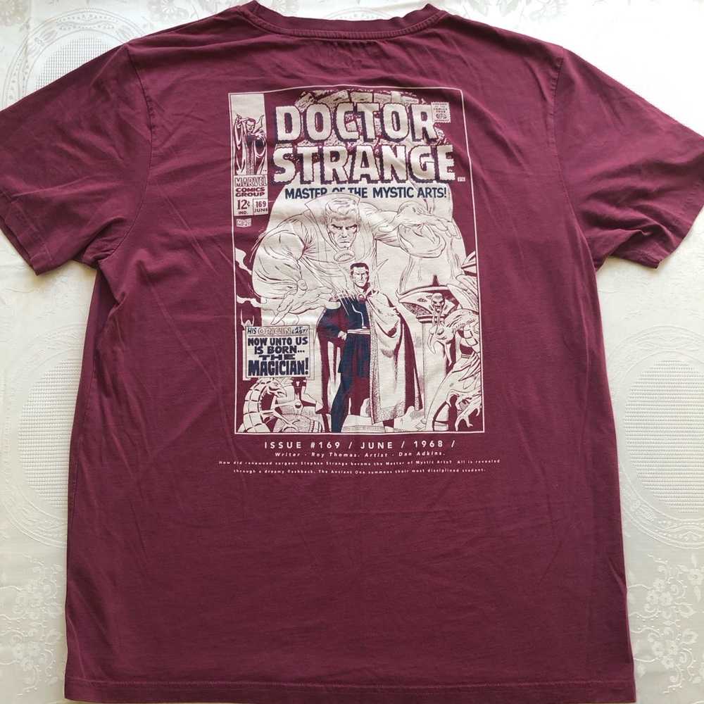 Marvel Comics Group Men’s Size L Burgundy T-Shirt Short Sleeves Graphic Tee